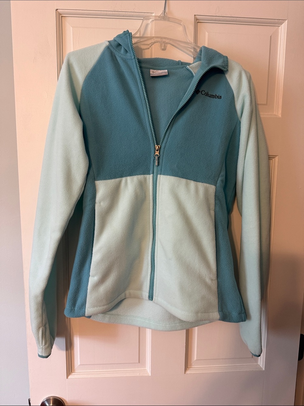 Columbia Girls' Two-Tone Light Teal and Mint Fleece Jacket